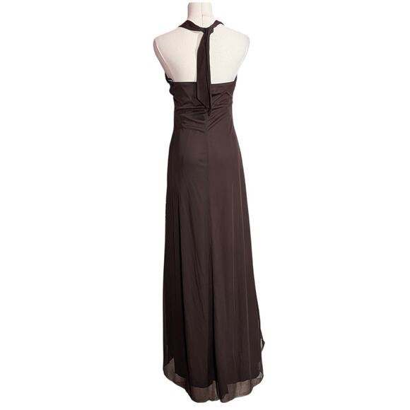 Y2K Rampage Brown Sequin Halter Maxi Dress Formal Prom Gown NWT Medium Deadstock - Picture 4 of 6